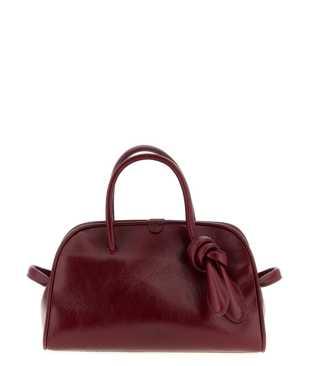 JACQUEMUS Бордовая кожаная сумка тоут, фото 1