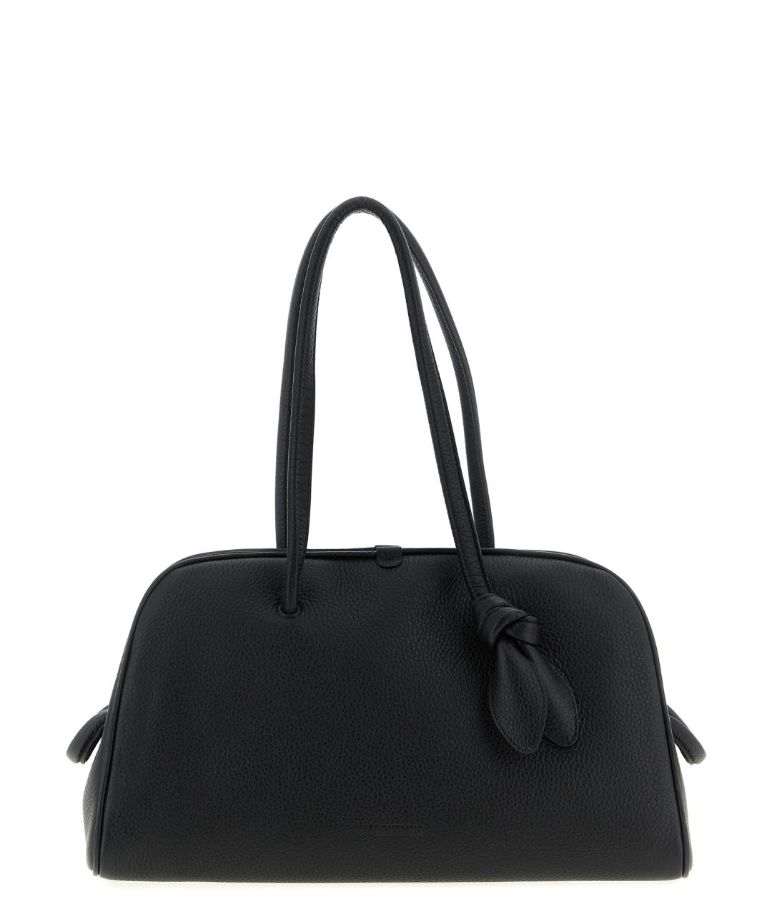 JACQUEMUS Черная кожаная сумка через плечо, фото 1