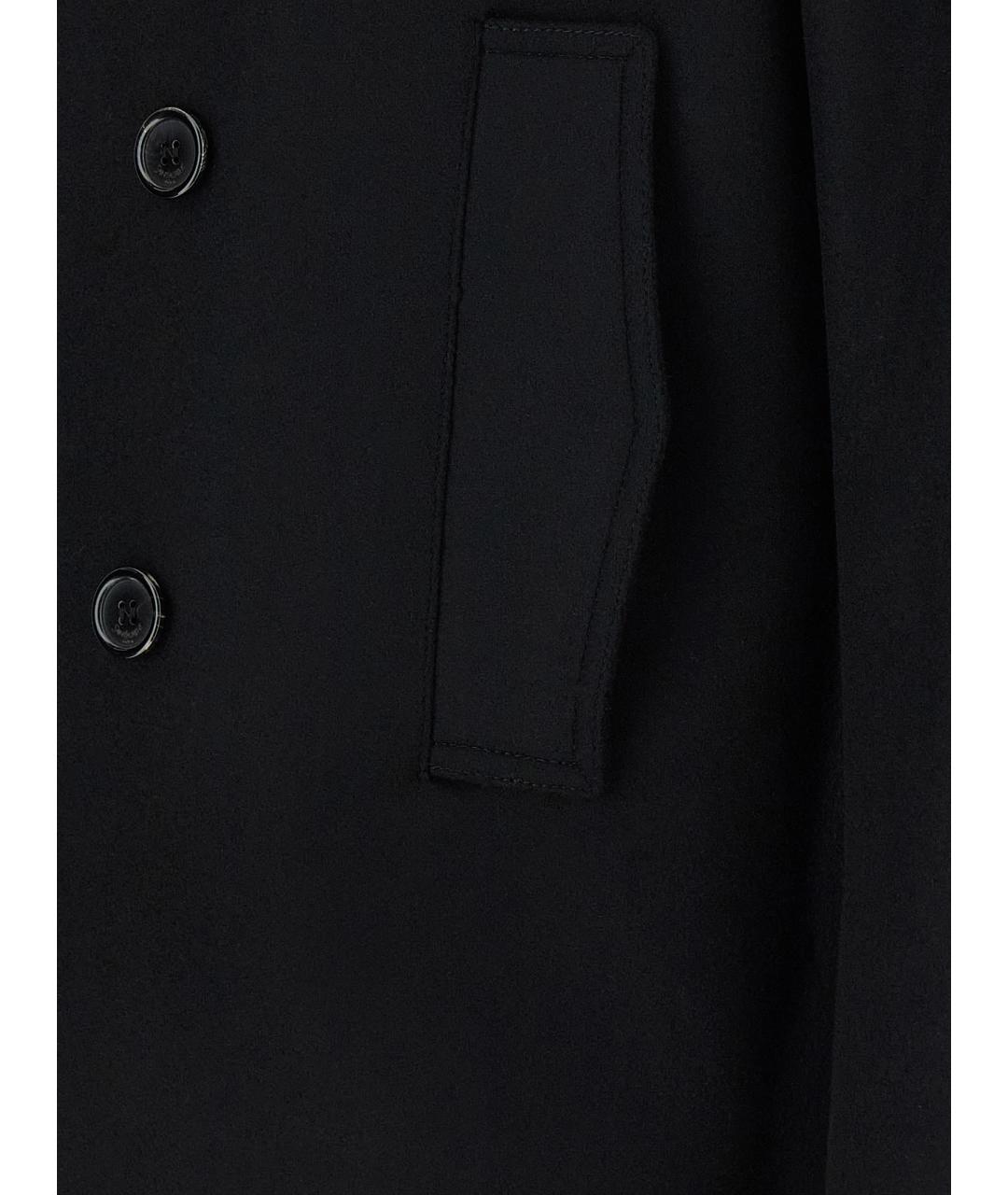 SAINT LAURENT Черное шерстяное пальто, фото 4