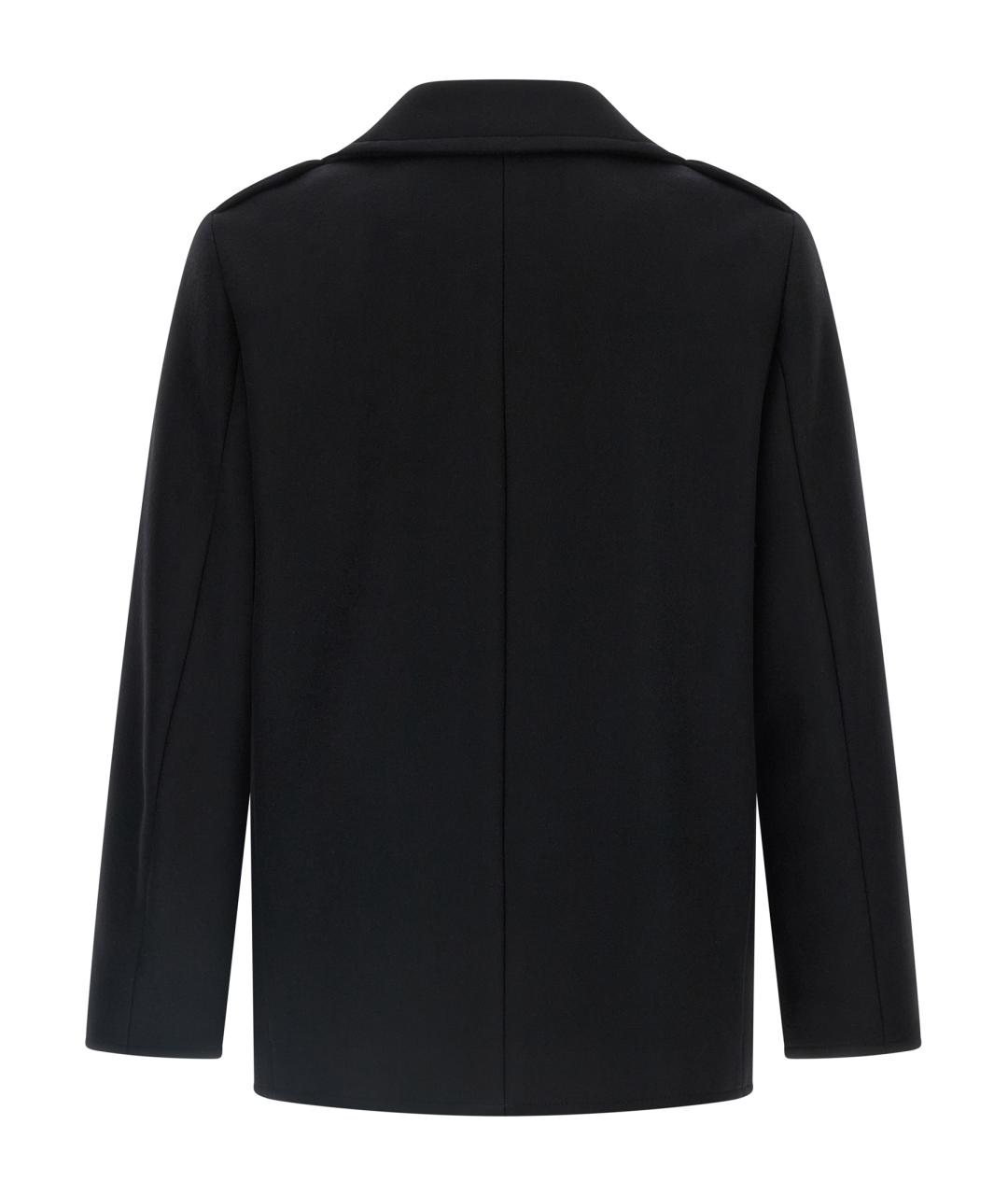 SAINT LAURENT Черное шерстяное пальто, фото 2
