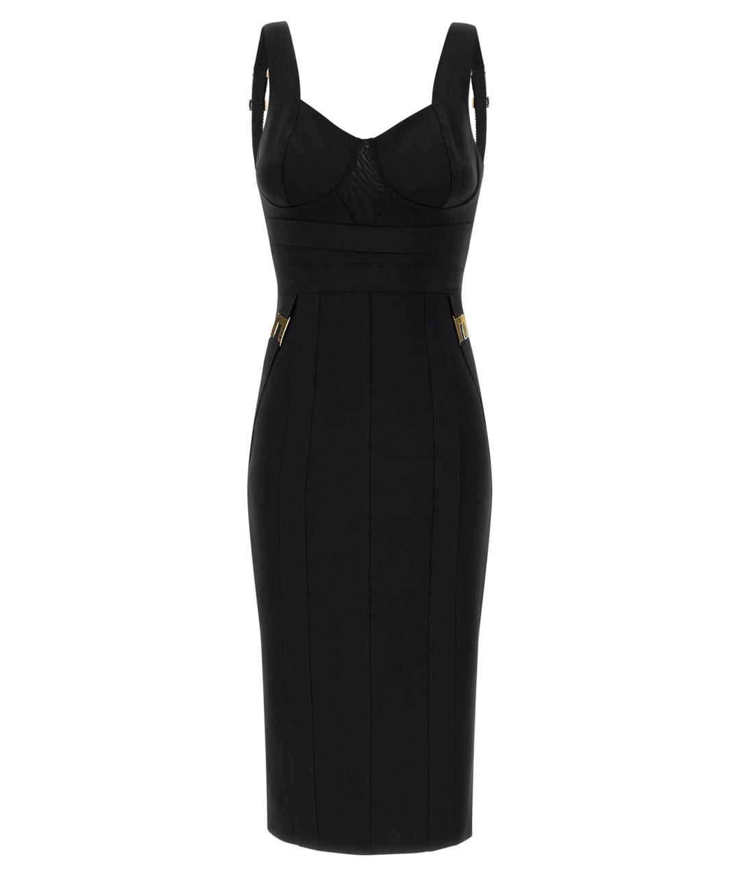 ELISABETTA FRANCHI Черное полиамидовое платье, фото 1