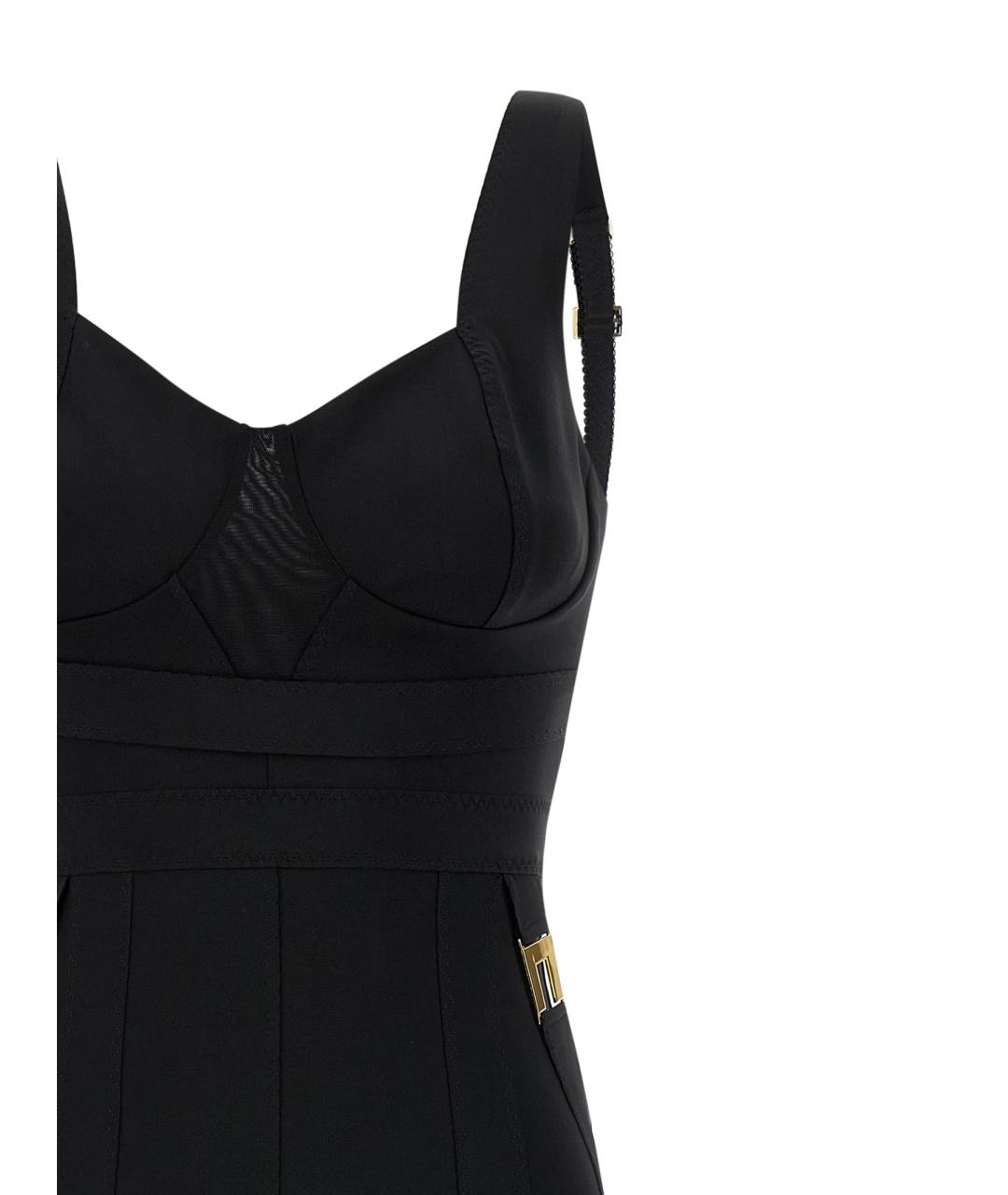 ELISABETTA FRANCHI Черное полиамидовое платье, фото 3