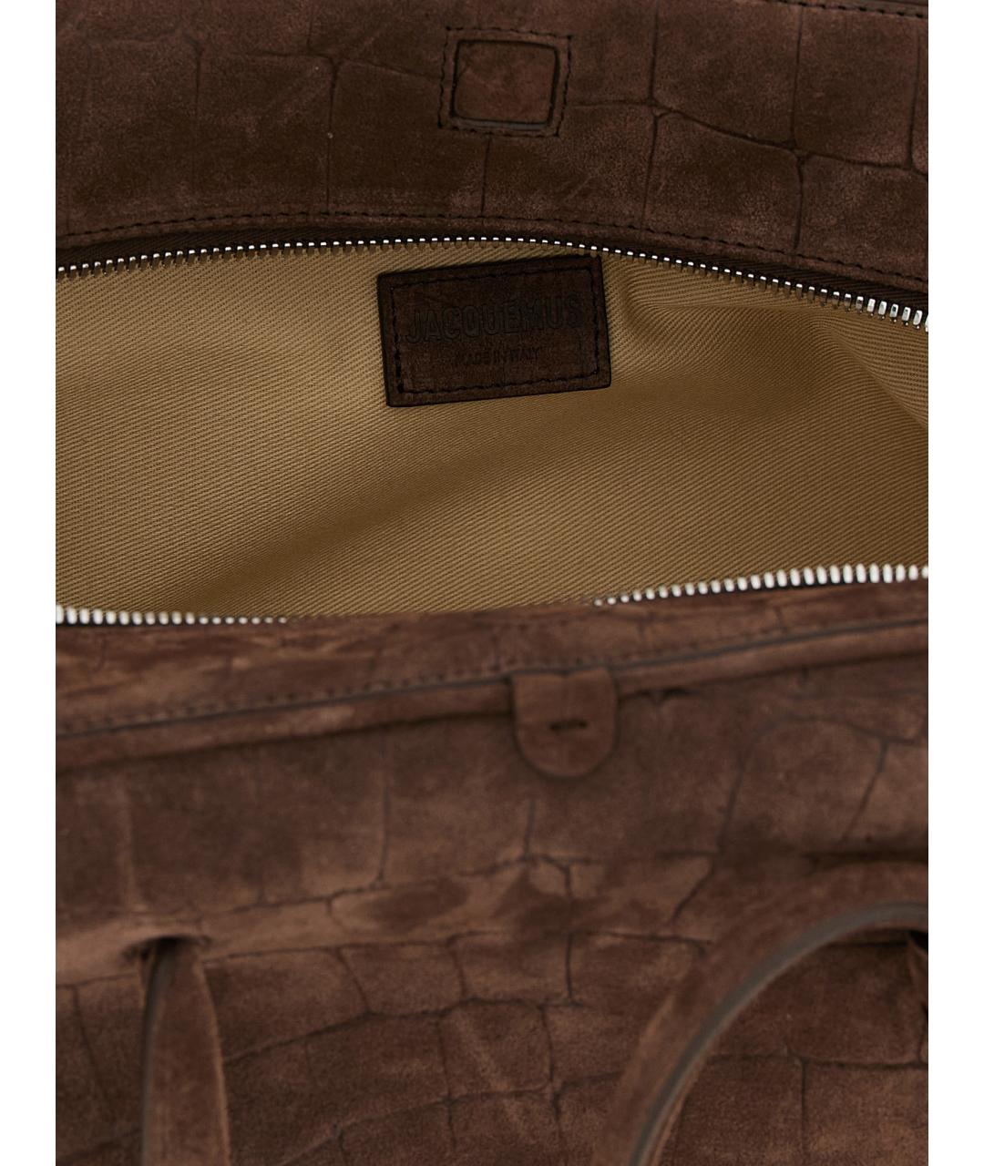 JACQUEMUS Коричневая кожаная сумка через плечо, фото 4