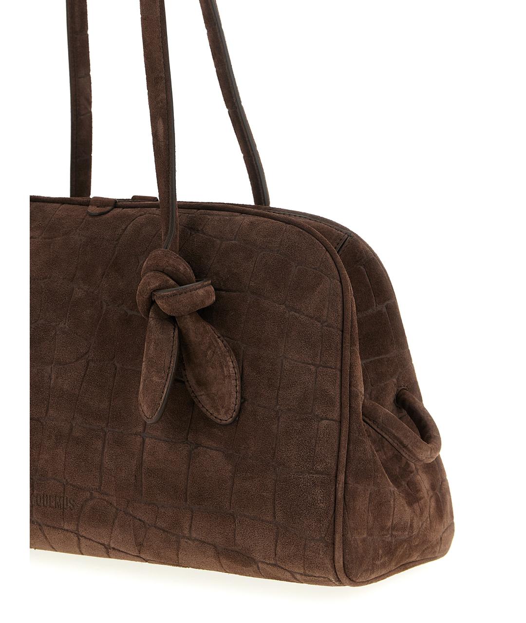 JACQUEMUS Коричневая кожаная сумка через плечо, фото 3