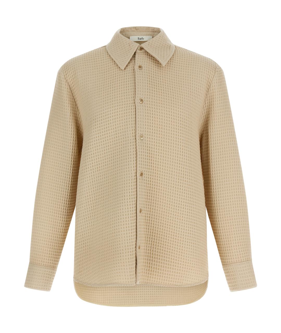 SEFR Бежевая хлопковая кэжуал рубашка, фото 1