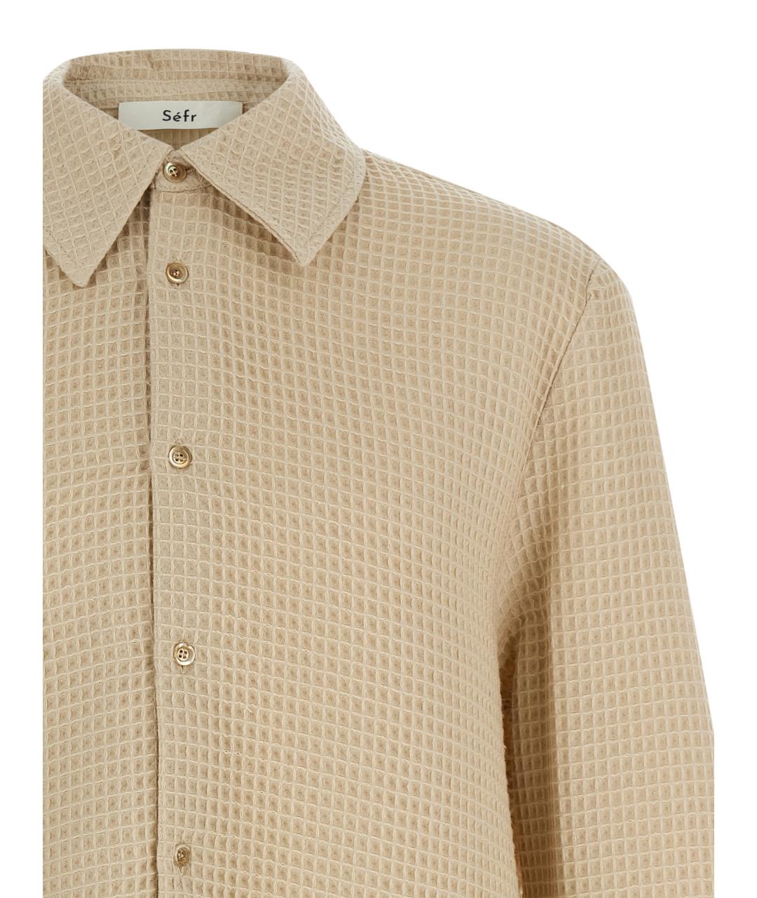 SEFR Бежевая хлопковая кэжуал рубашка, фото 3