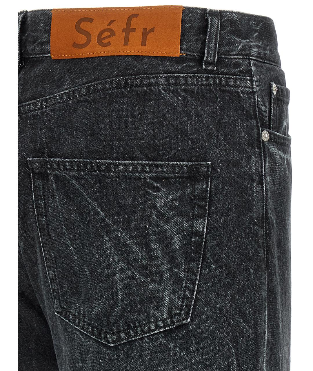 SEFR Черные хлопковые прямые джинсы, фото 4