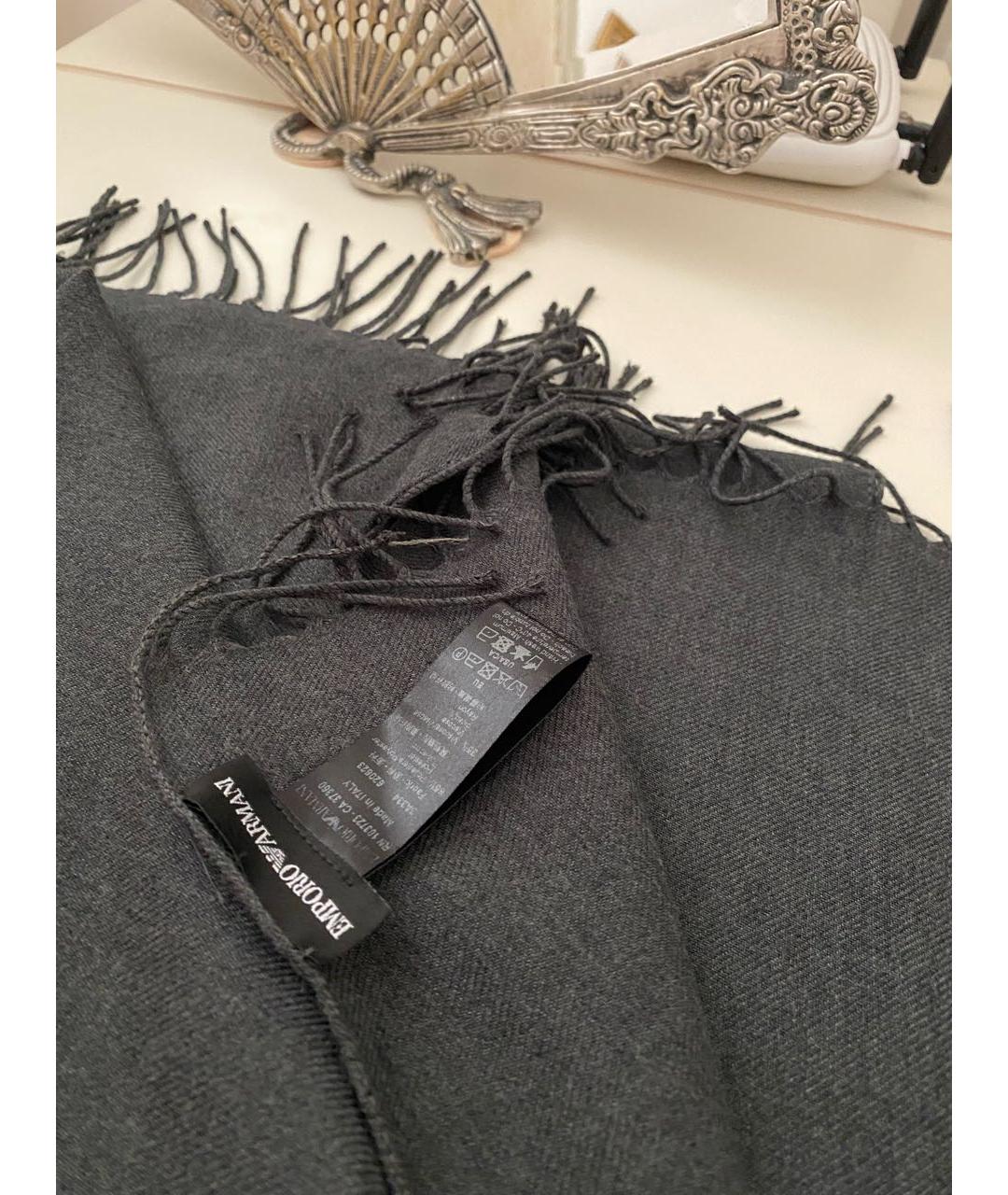 EMPORIO ARMANI Антрацитовый шарф, фото 3
