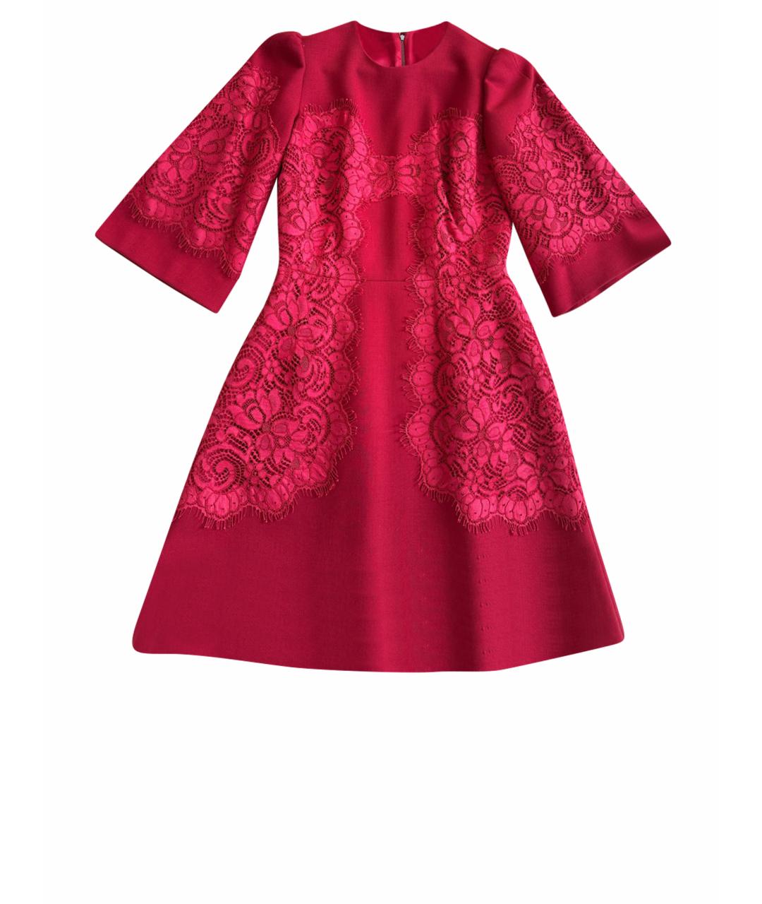 DOLCE&GABBANA Красное шерстяное коктейльное платье, фото 1