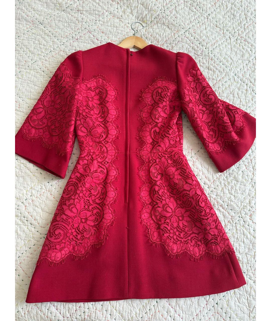 DOLCE&GABBANA Красное шерстяное коктейльное платье, фото 4
