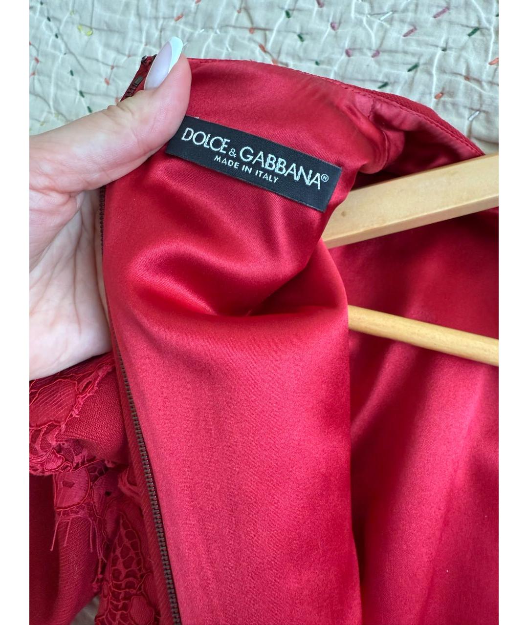 DOLCE&GABBANA Красное шерстяное коктейльное платье, фото 6