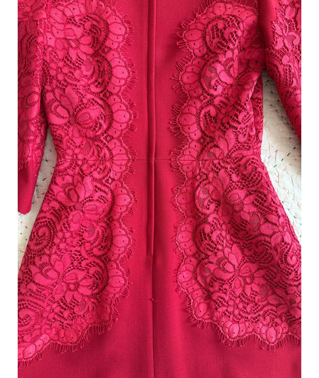 DOLCE&GABBANA Красное шерстяное коктейльное платье, фото 5