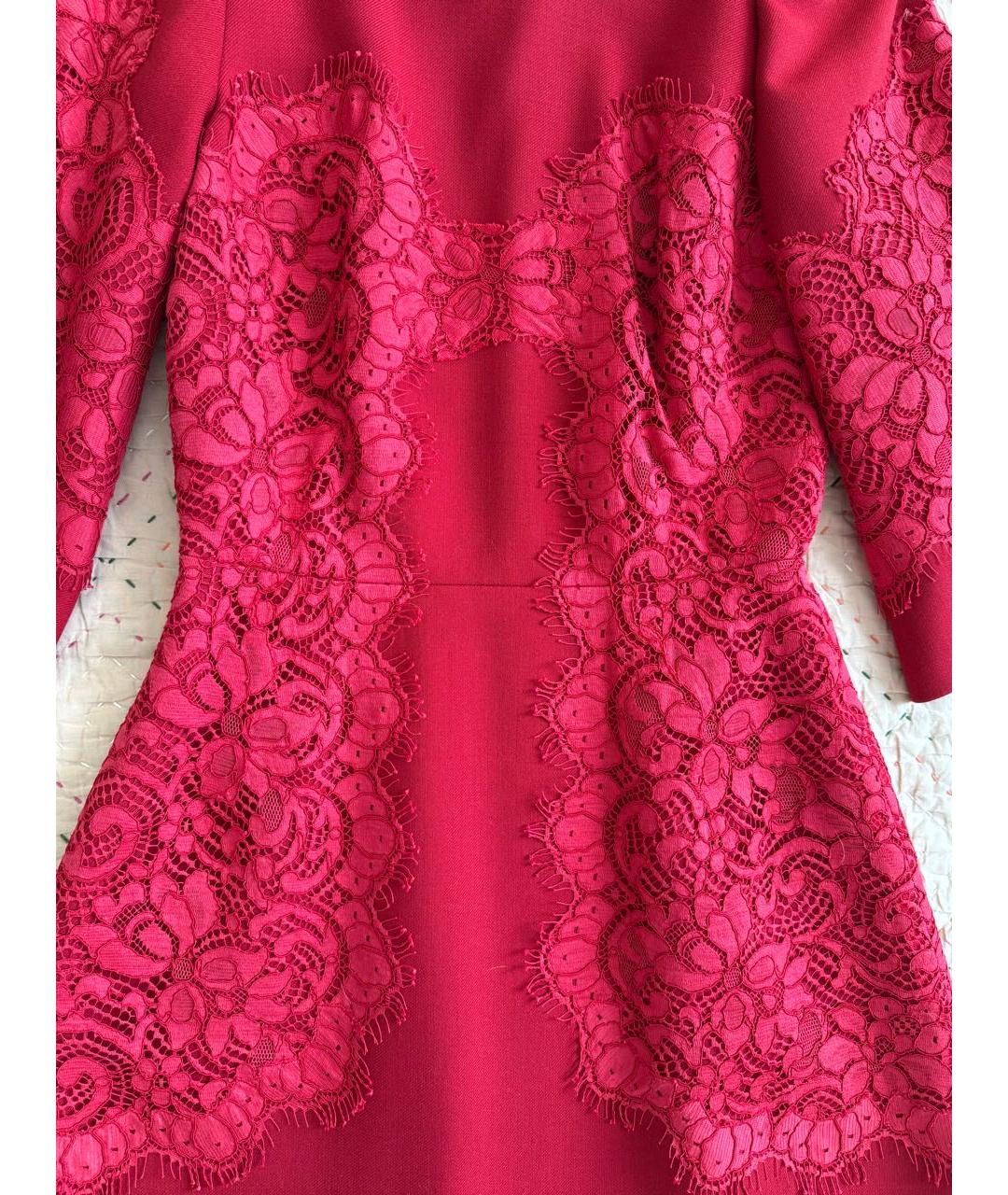 DOLCE&GABBANA Красное шерстяное коктейльное платье, фото 2