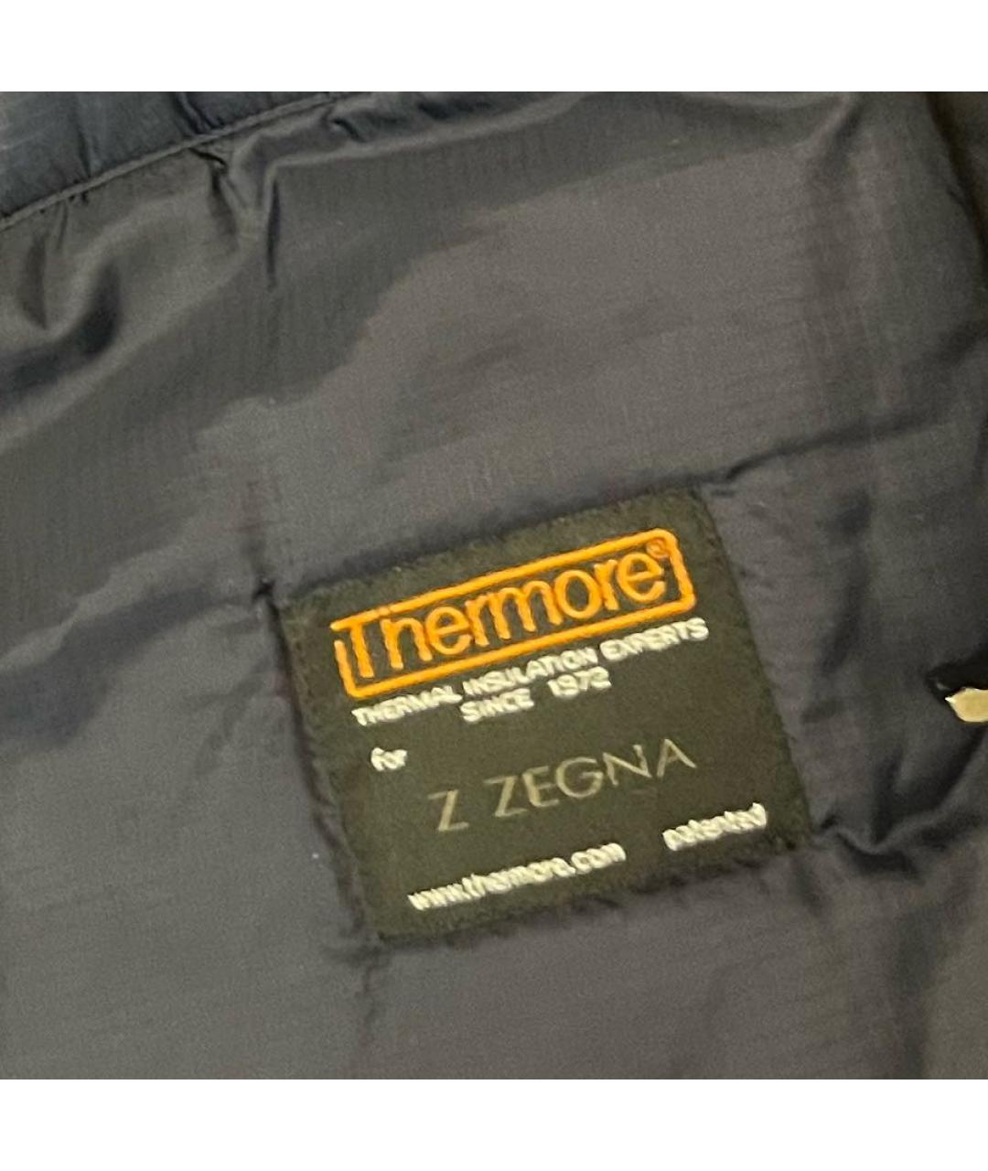 ZEGNA Темно-синяя полиэстеровая куртка, фото 3