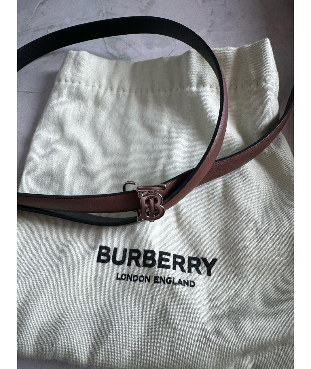 BURBERRY Черный кожаный ремень, фото 3