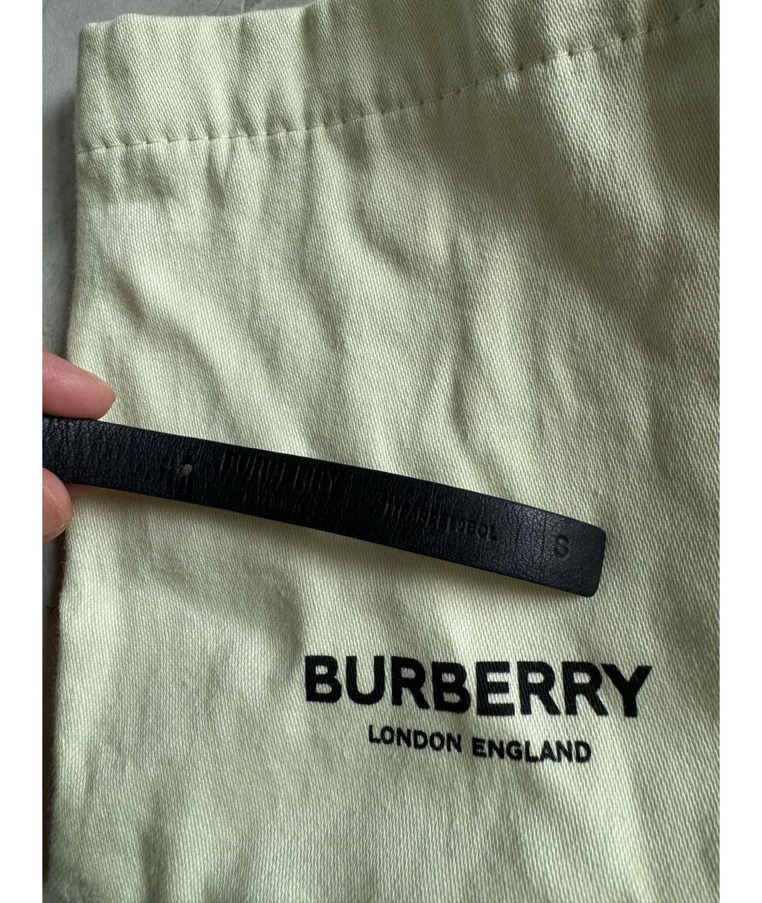BURBERRY Черный кожаный ремень, фото 2