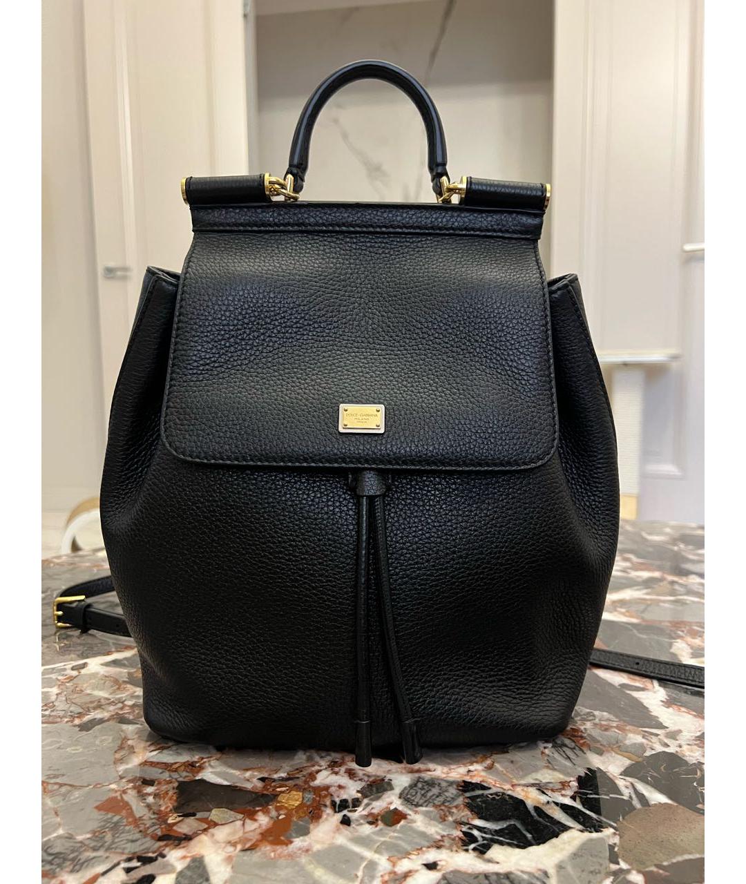 DOLCE&GABBANA Черный кожаный рюкзак, фото 9