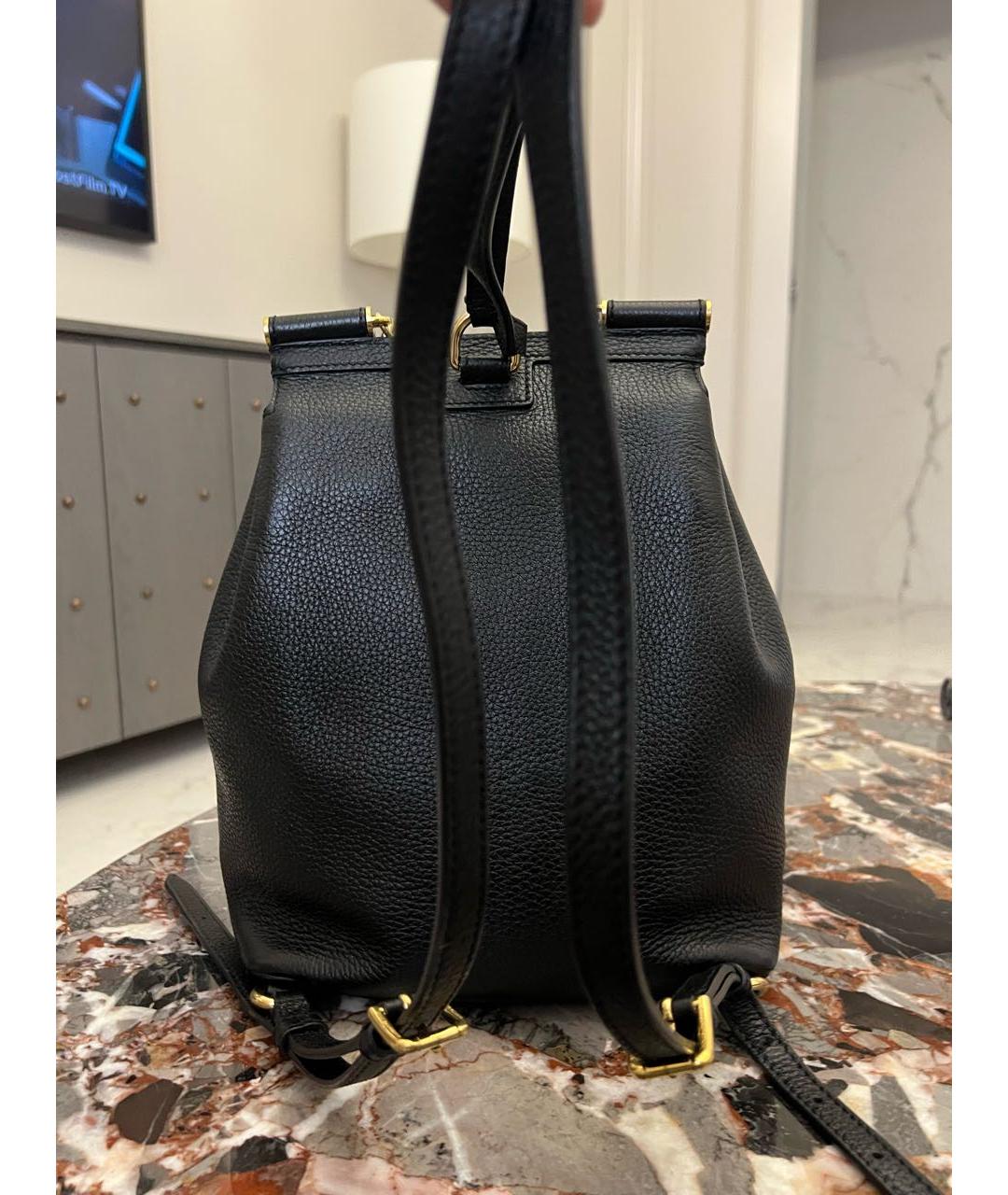 DOLCE&GABBANA Черный кожаный рюкзак, фото 3