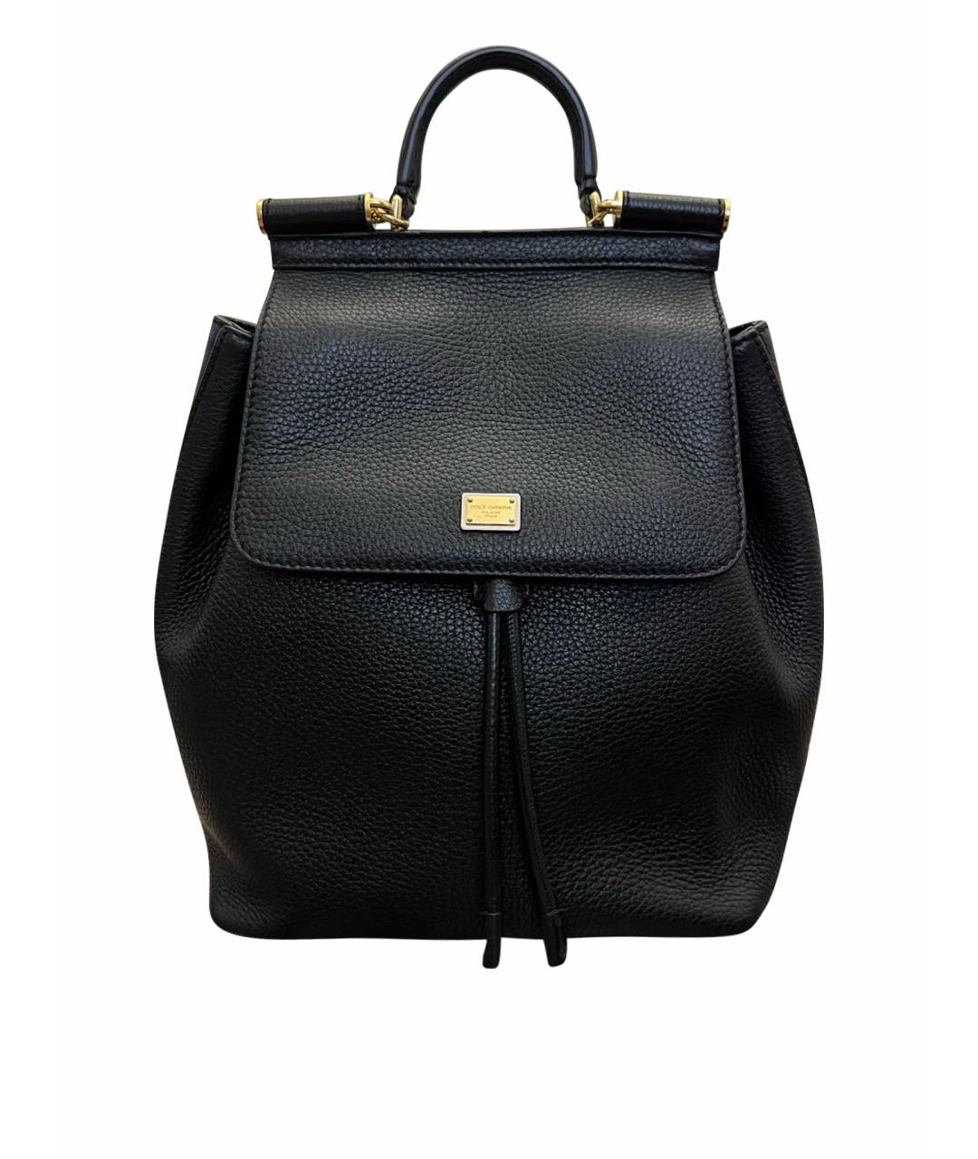 DOLCE&GABBANA Черный кожаный рюкзак, фото 1