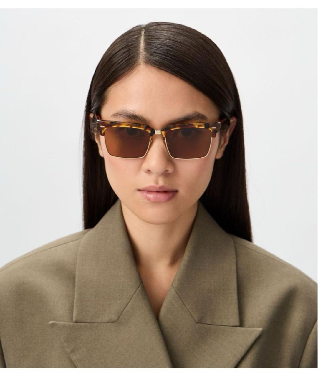 MIU MIU Коричневые пластиковые солнцезащитные очки, фото 5