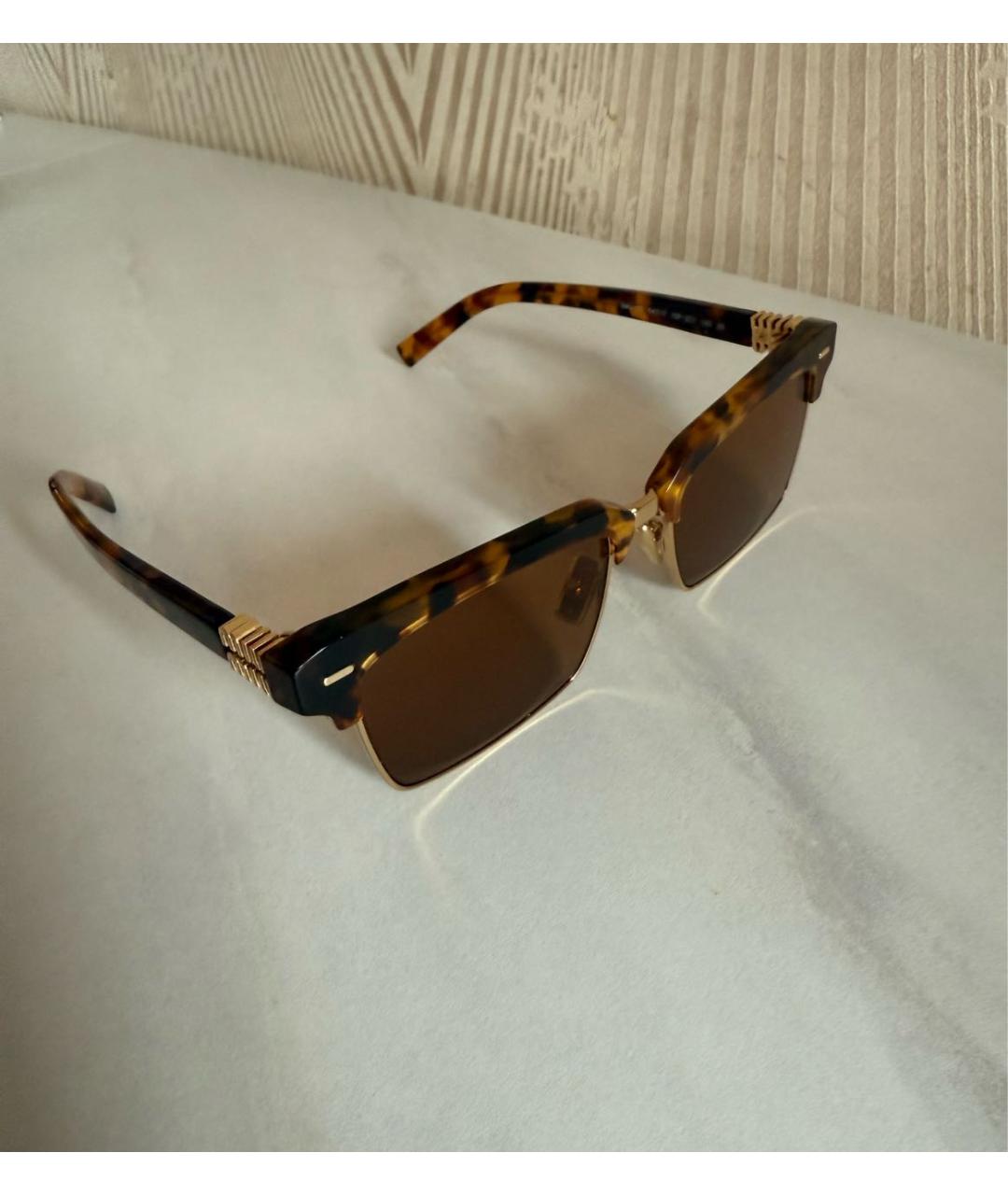 MIU MIU Коричневые пластиковые солнцезащитные очки, фото 8