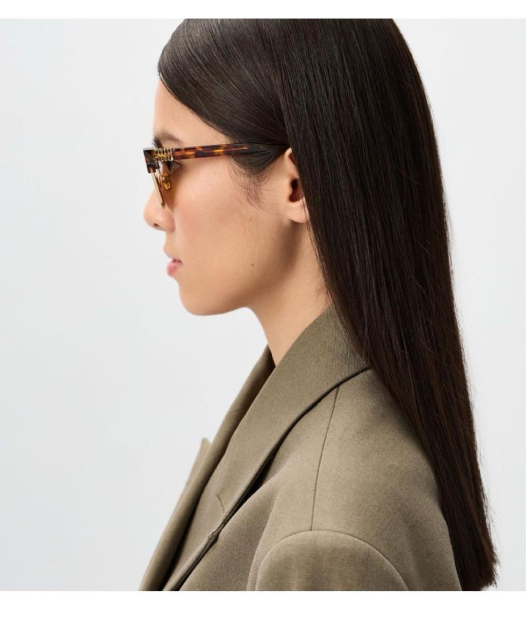MIU MIU Коричневые пластиковые солнцезащитные очки, фото 6