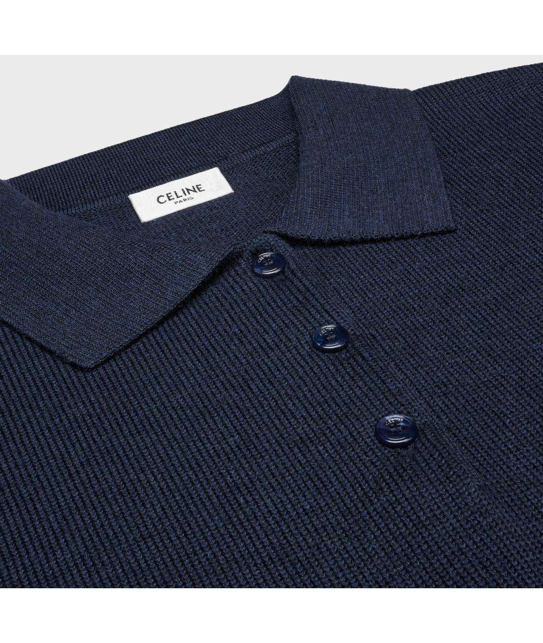 CELINE Синий шерстяной джемпер / свитер, фото 3