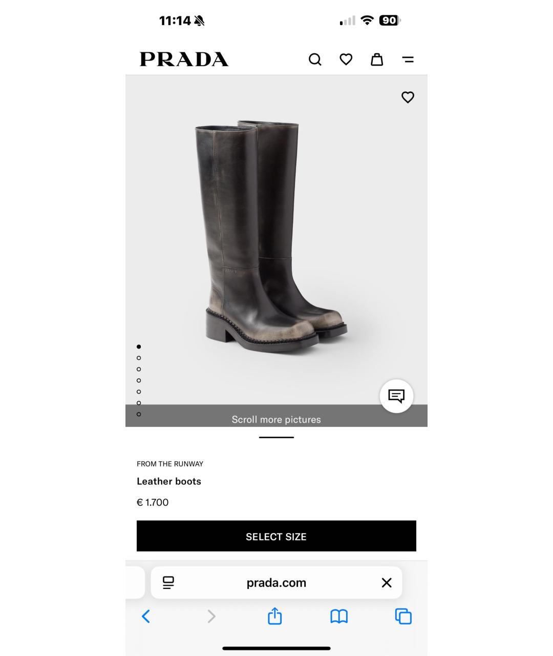 PRADA Черные кожаные сапоги, фото 4