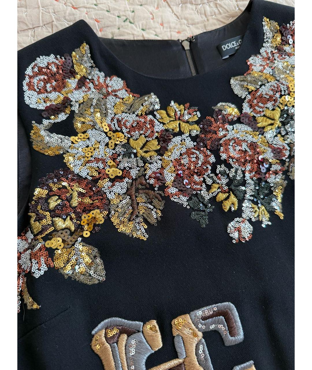 DOLCE&GABBANA Черное вискозное коктейльное платье, фото 4