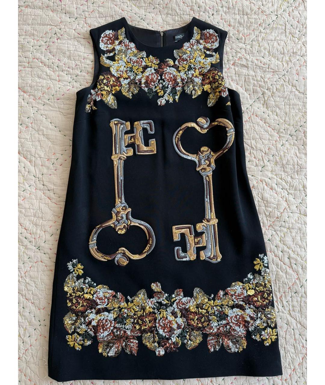 DOLCE&GABBANA Черное вискозное коктейльное платье, фото 9