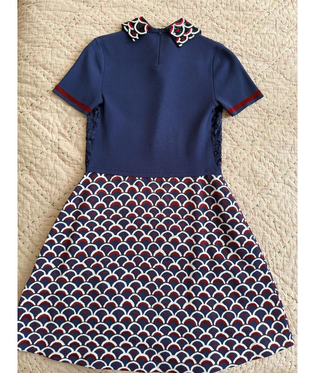 VALENTINO Синее вискозное коктейльное платье, фото 4