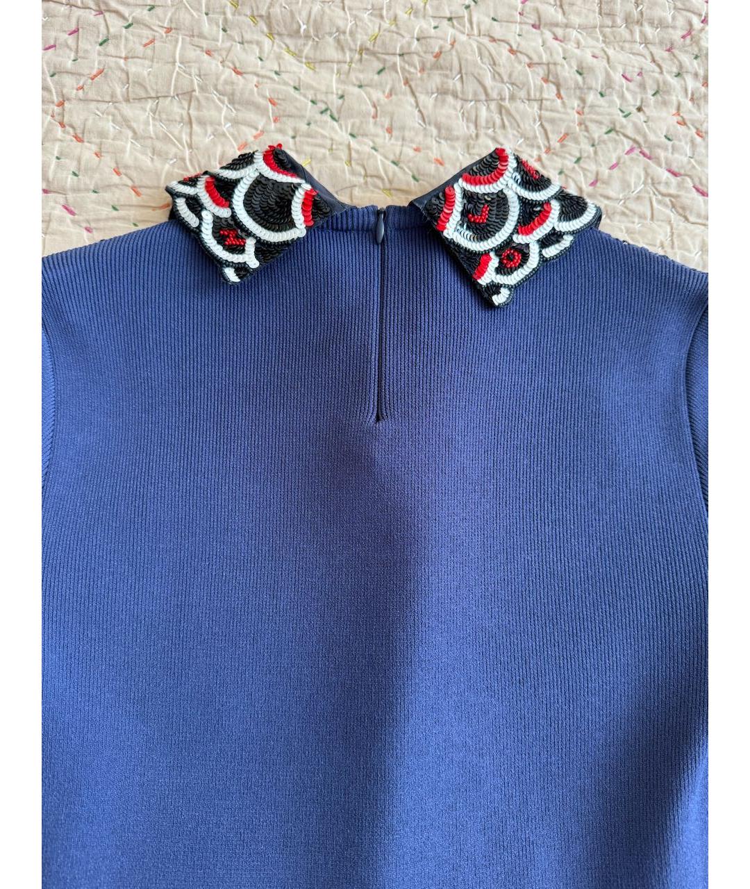 VALENTINO Синее вискозное коктейльное платье, фото 5