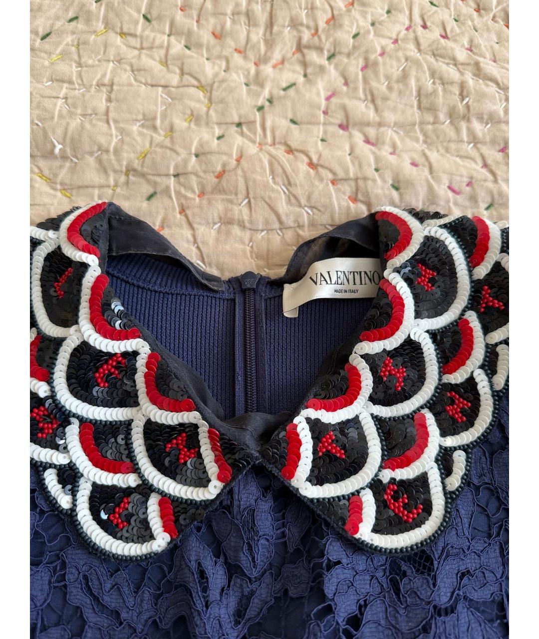 VALENTINO Синее вискозное коктейльное платье, фото 3