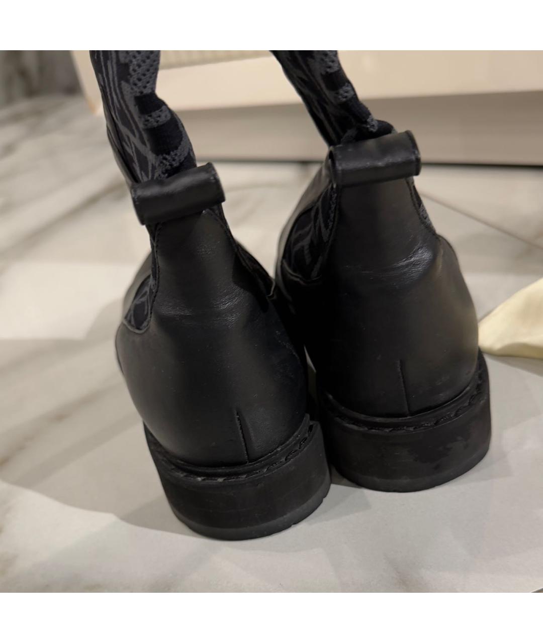 FENDI Черные кожаные сапоги, фото 4
