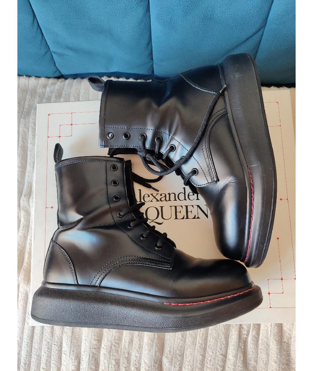 ALEXANDER MCQUEEN Черные кожаные ботинки, фото 6