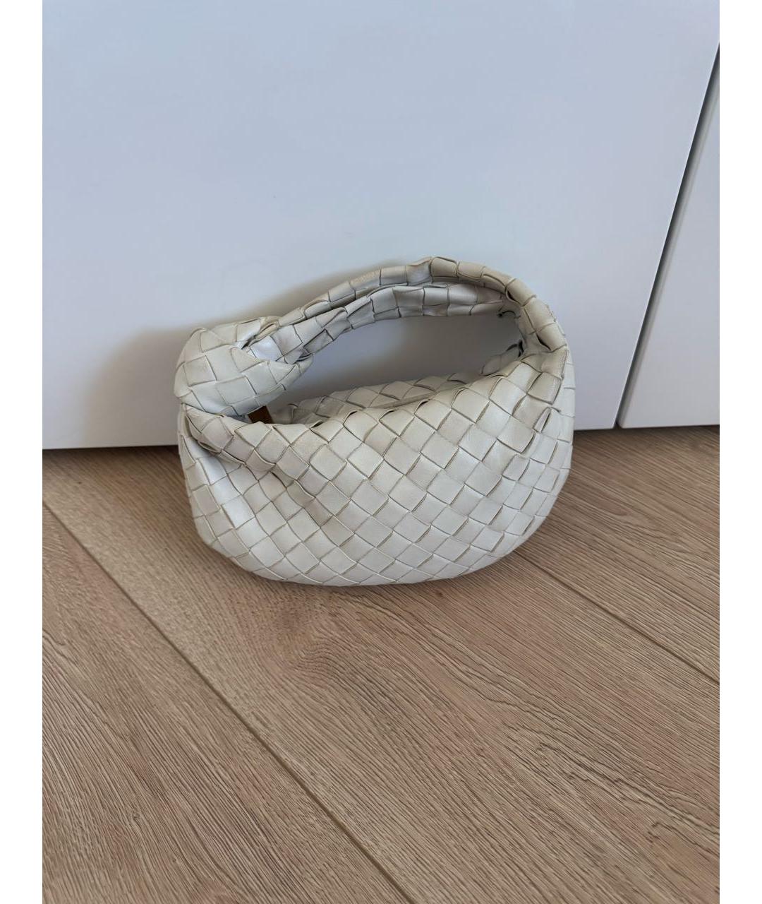 BOTTEGA VENETA Белая кожаная сумка с короткими ручками, фото 2