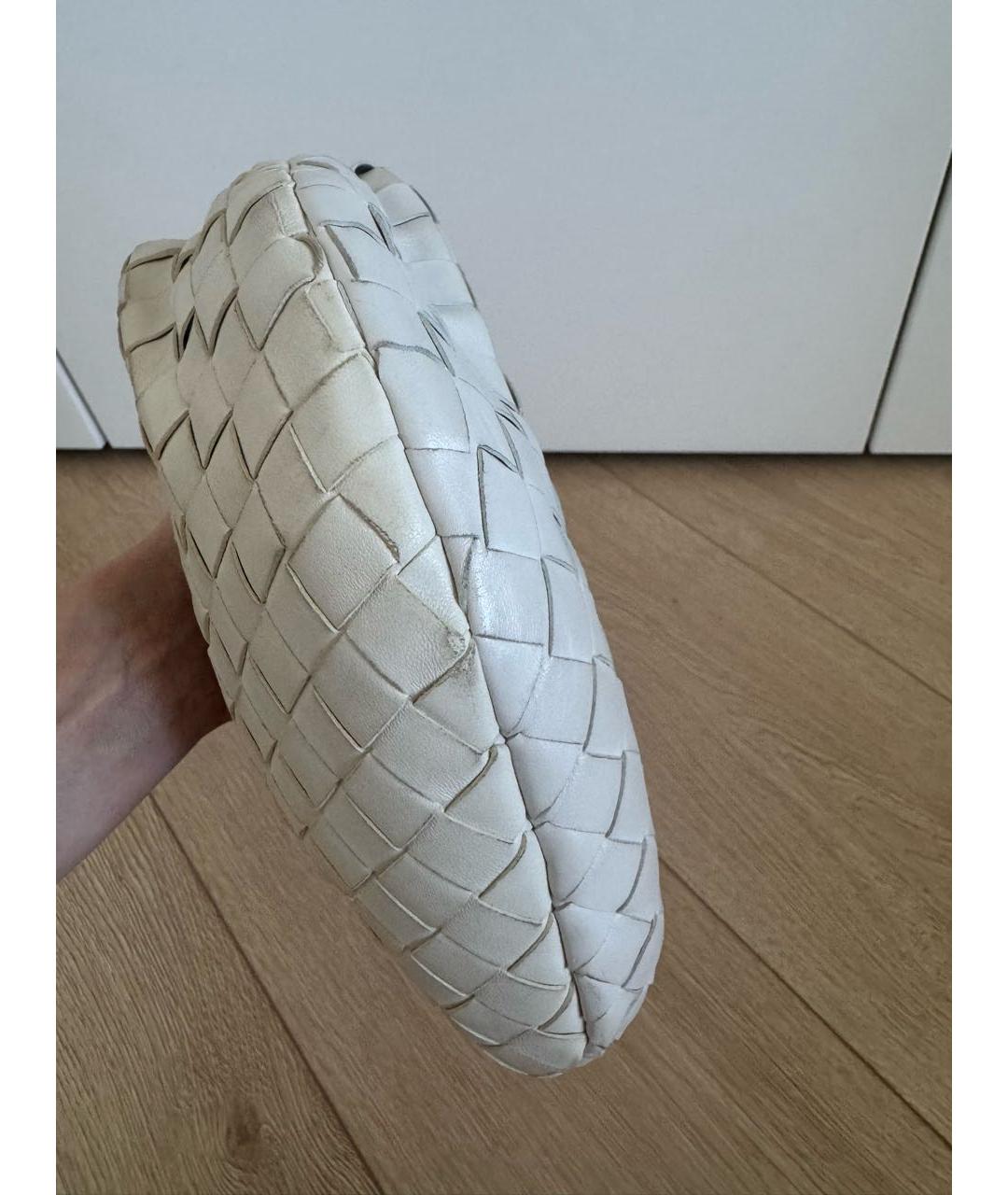 BOTTEGA VENETA Белая кожаная сумка с короткими ручками, фото 5