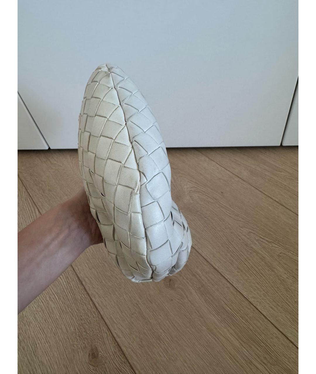 BOTTEGA VENETA Белая кожаная сумка с короткими ручками, фото 6