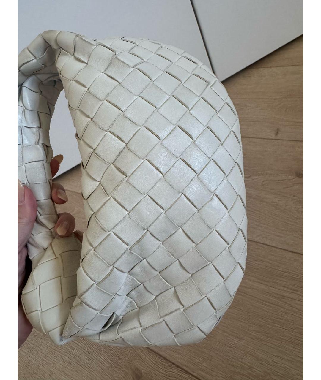 BOTTEGA VENETA Белая кожаная сумка с короткими ручками, фото 3