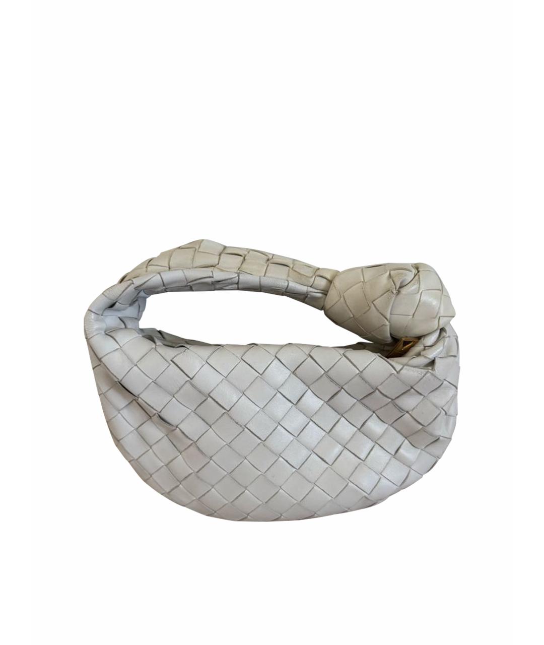 BOTTEGA VENETA Белая кожаная сумка с короткими ручками, фото 1