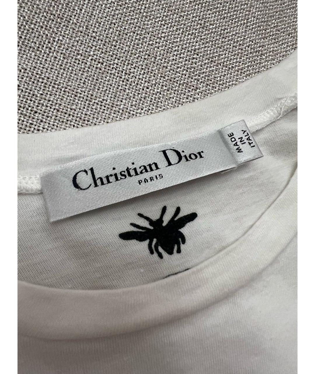 CHRISTIAN DIOR Белая хлопковая футболка, фото 3