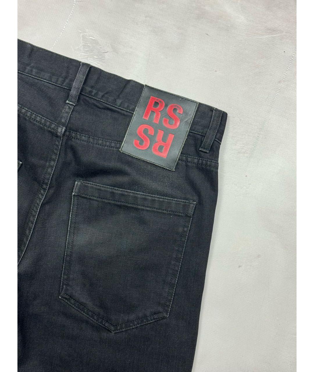 RAF SIMONS Черные хлопковые прямые джинсы, фото 3