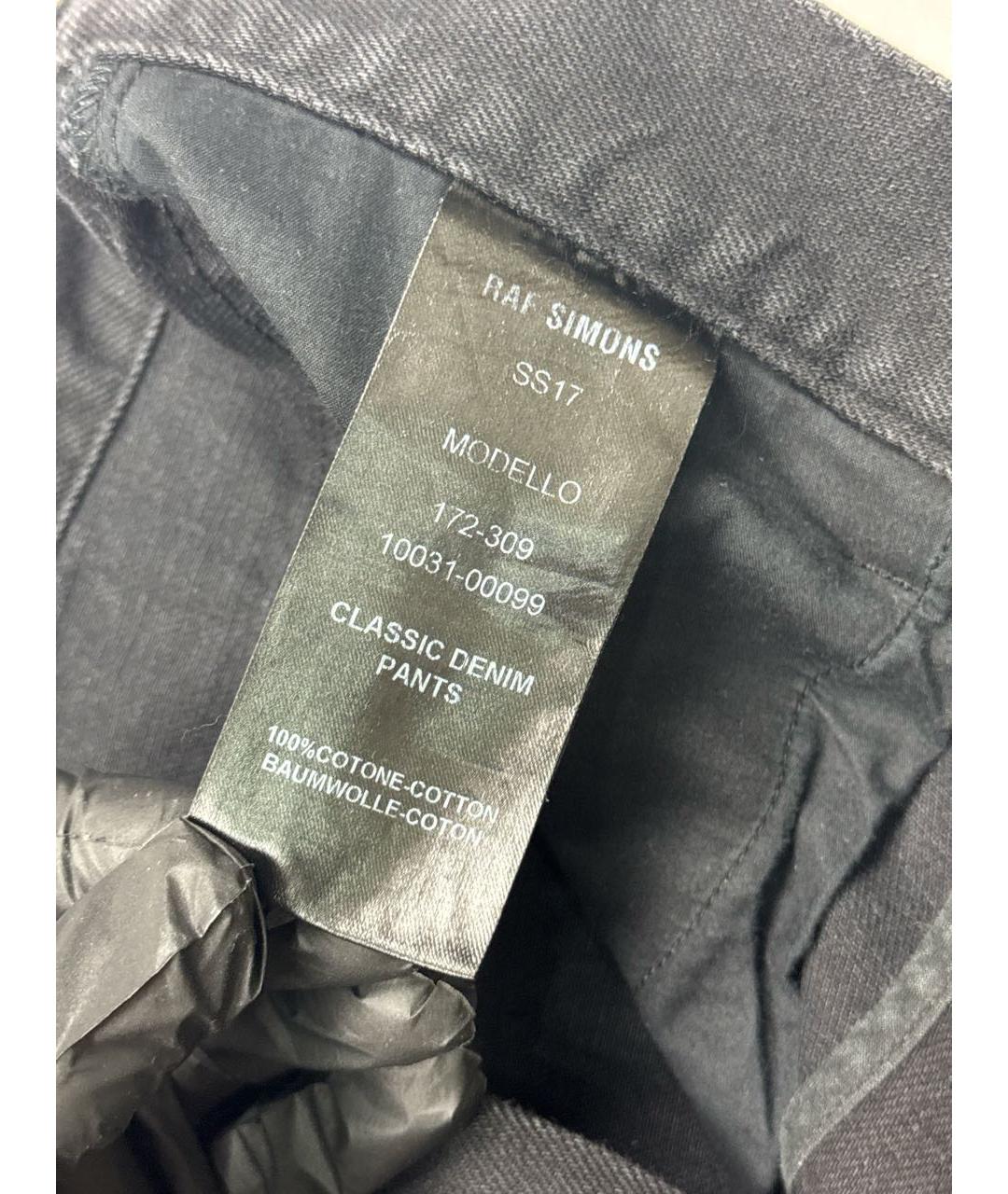 RAF SIMONS Черные хлопковые прямые джинсы, фото 7