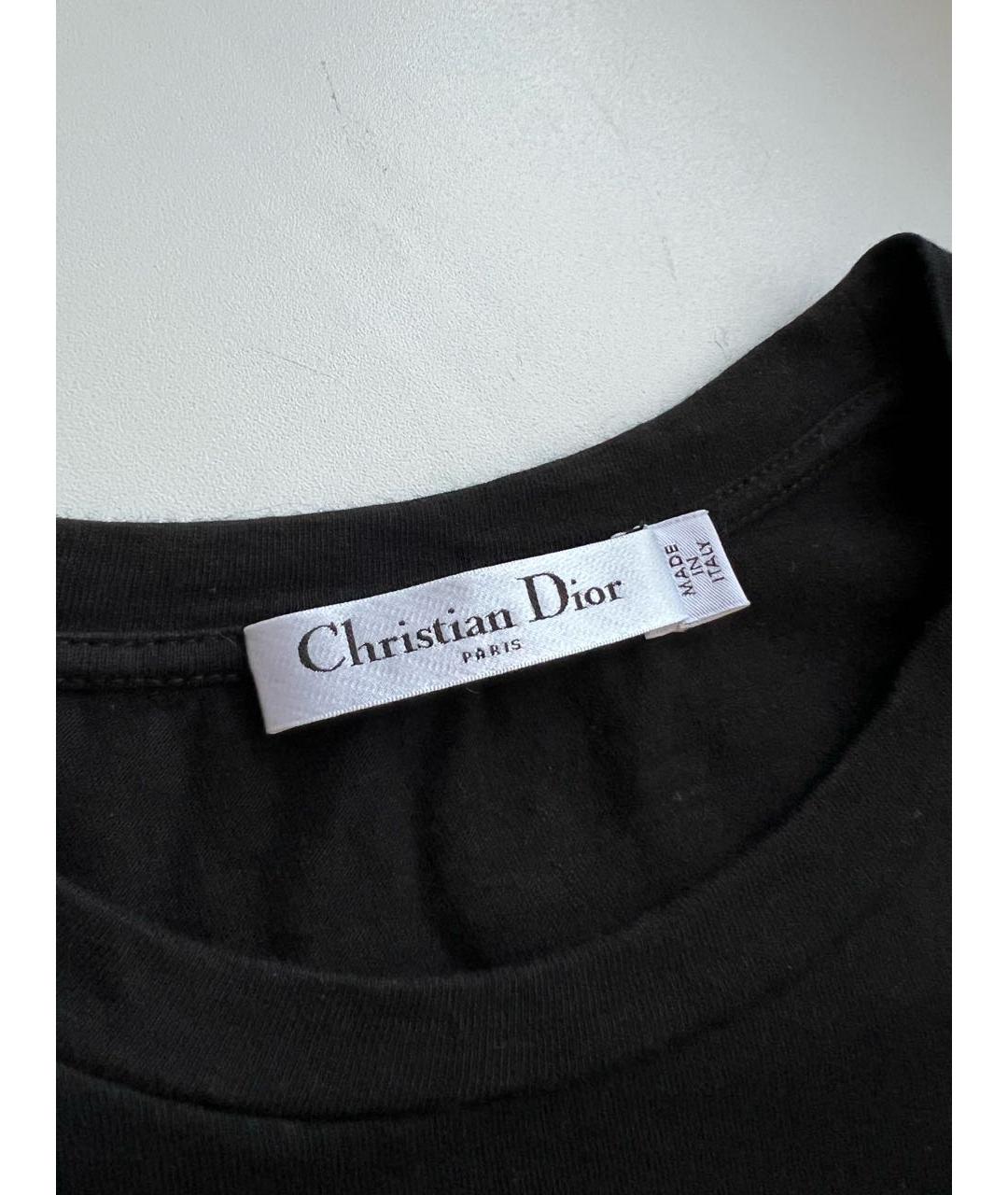 CHRISTIAN DIOR Черная хлопковая футболка, фото 4