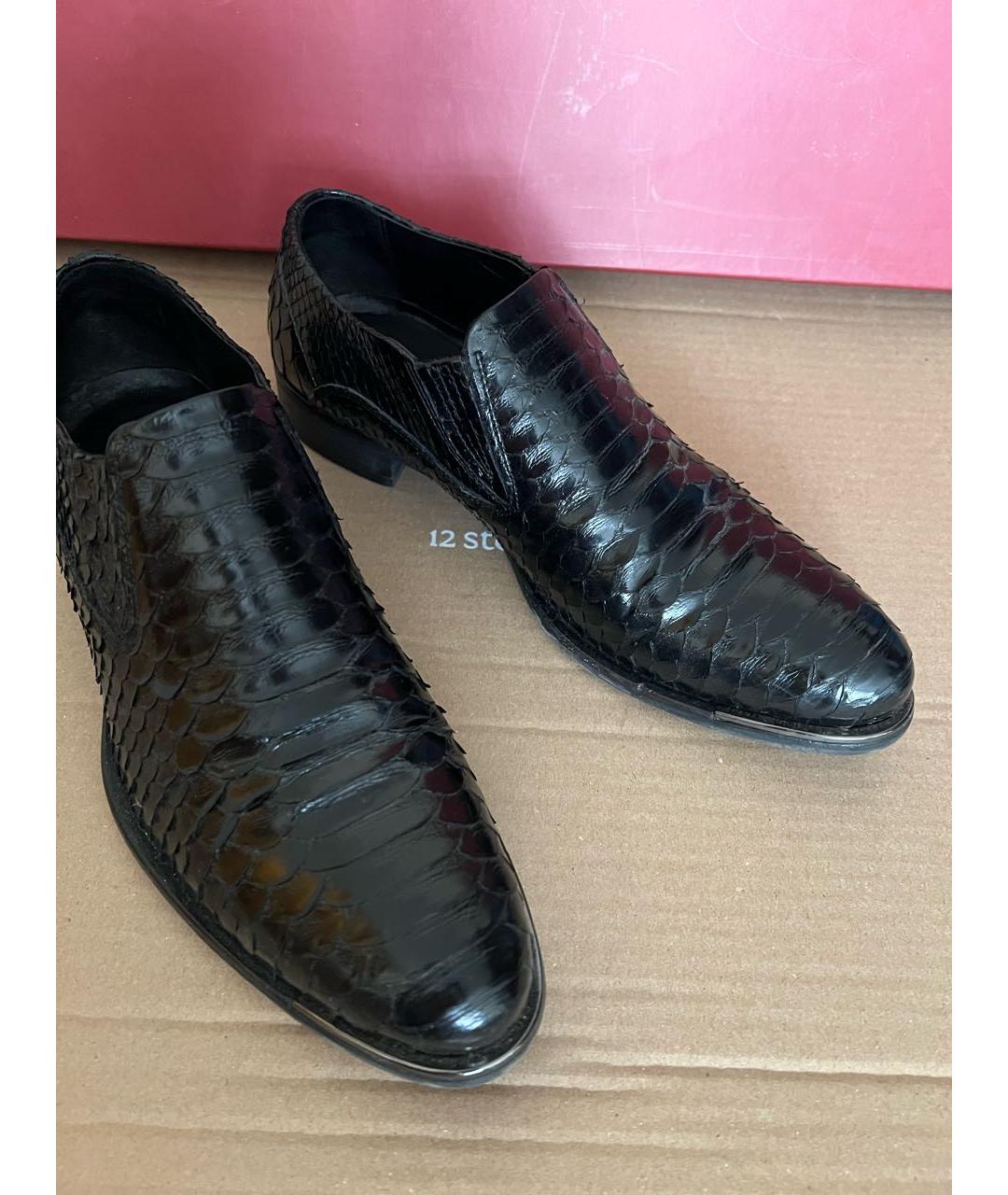 BALMAIN Черные туфли из экзотической кожи, фото 2