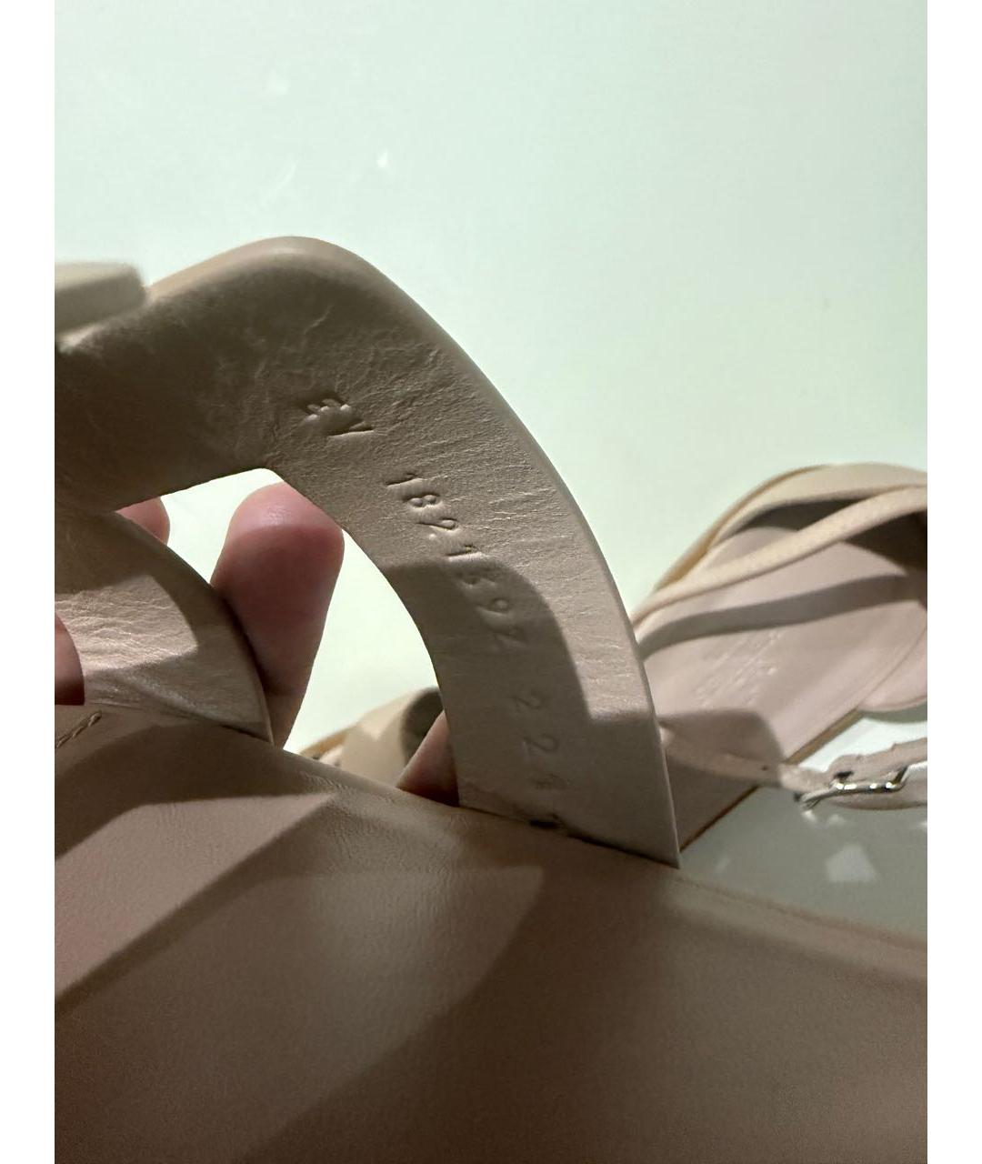 HERMES Розовые кожаные сандалии, фото 4