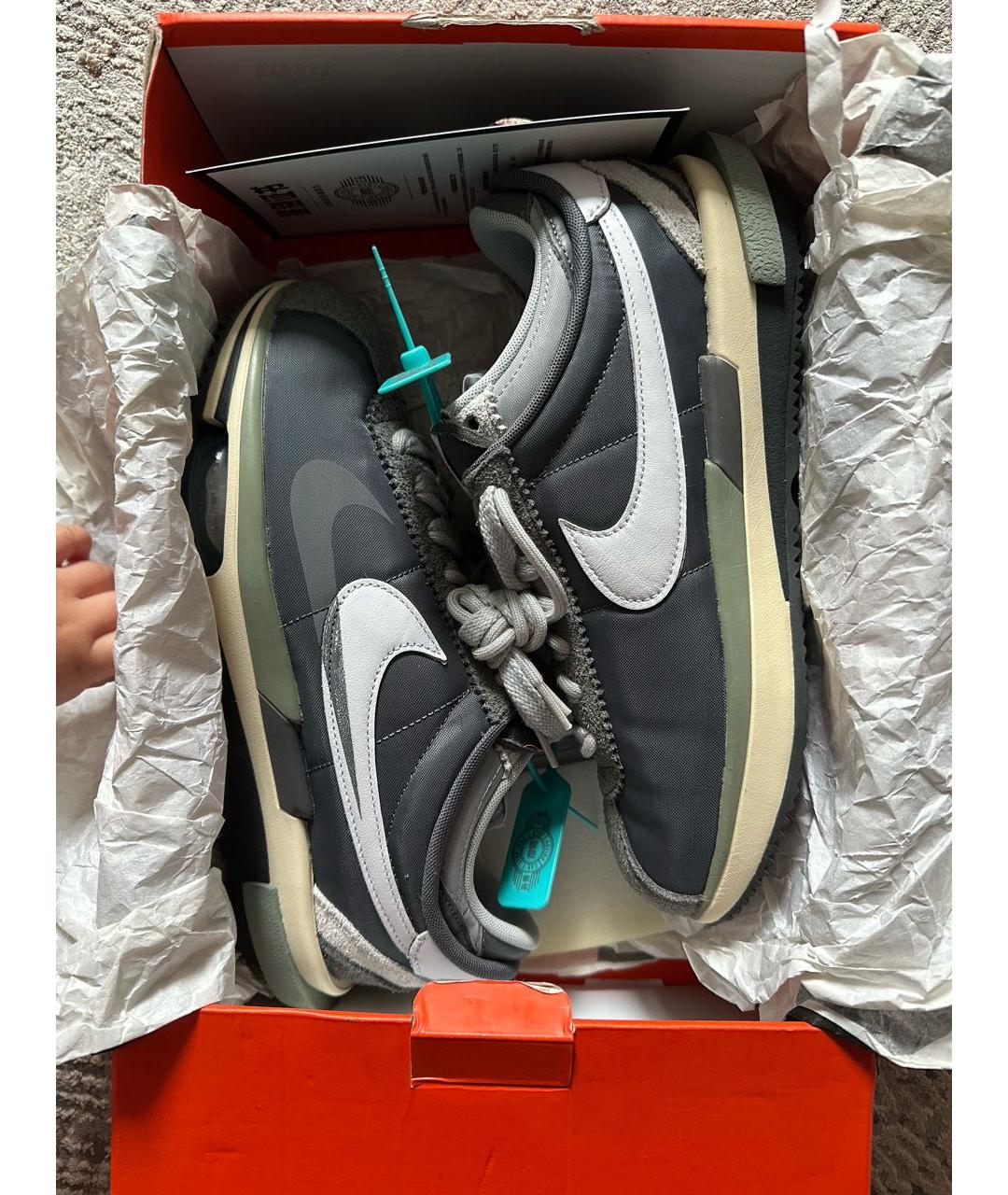 NIKE Серые замшевые низкие кроссовки / кеды, фото 3