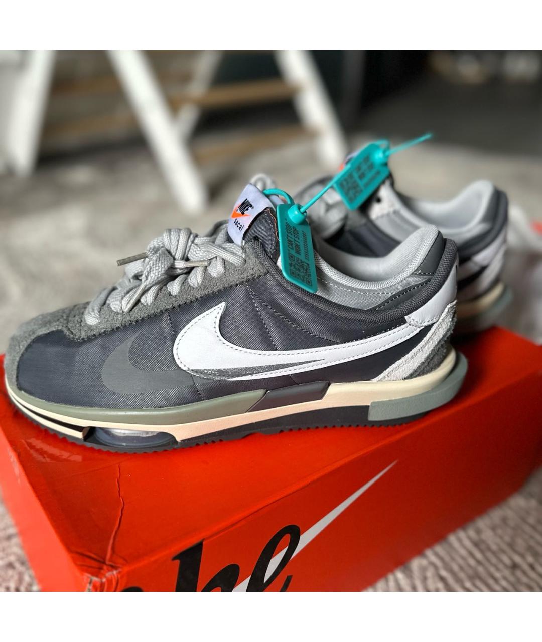 NIKE Серые замшевые низкие кроссовки / кеды, фото 4