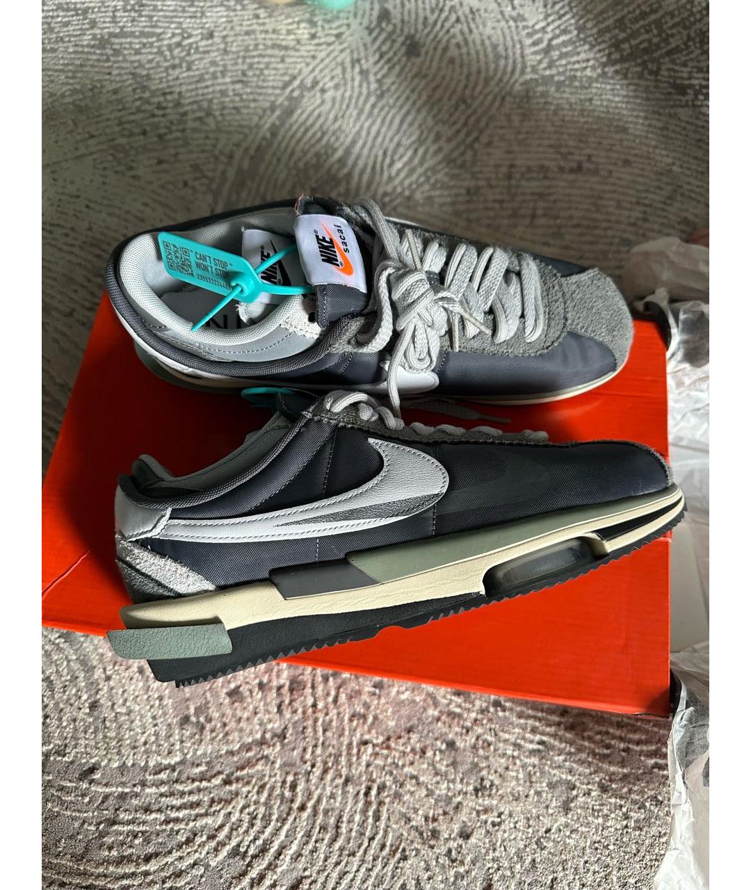 NIKE Серые замшевые низкие кроссовки / кеды, фото 5