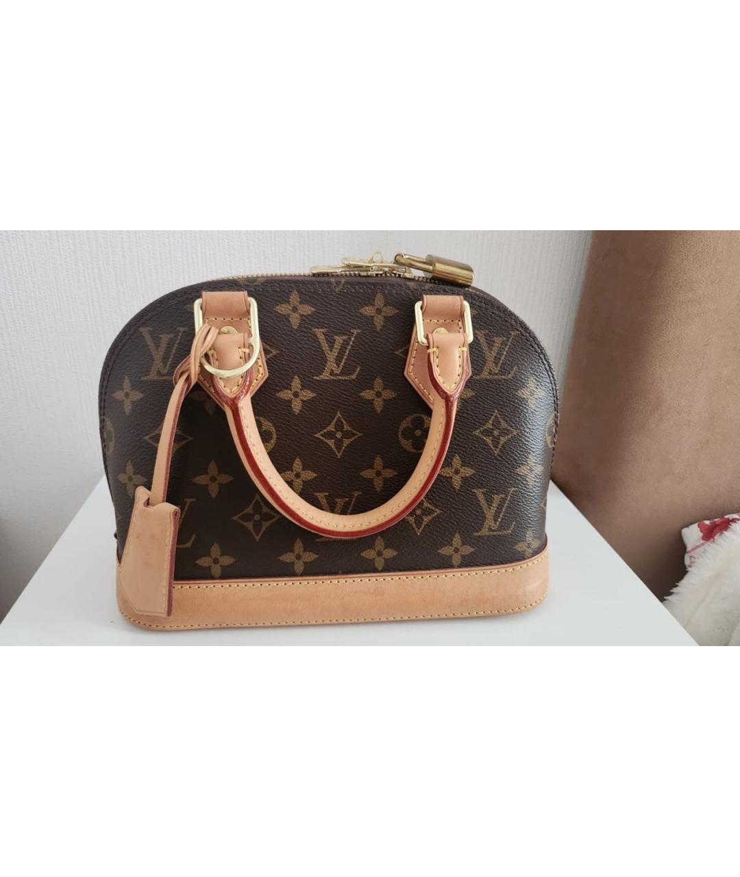 LOUIS VUITTON Коричневая кожаная сумка тоут, фото 2